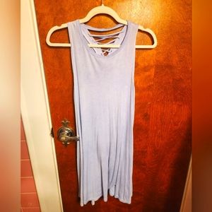 Blue Alya Lace Up Dress